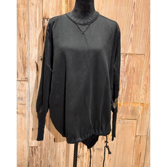 Roque Italy Womens Black Crewneck Side Tie Sweatshirt Small - Picture 1 of 6